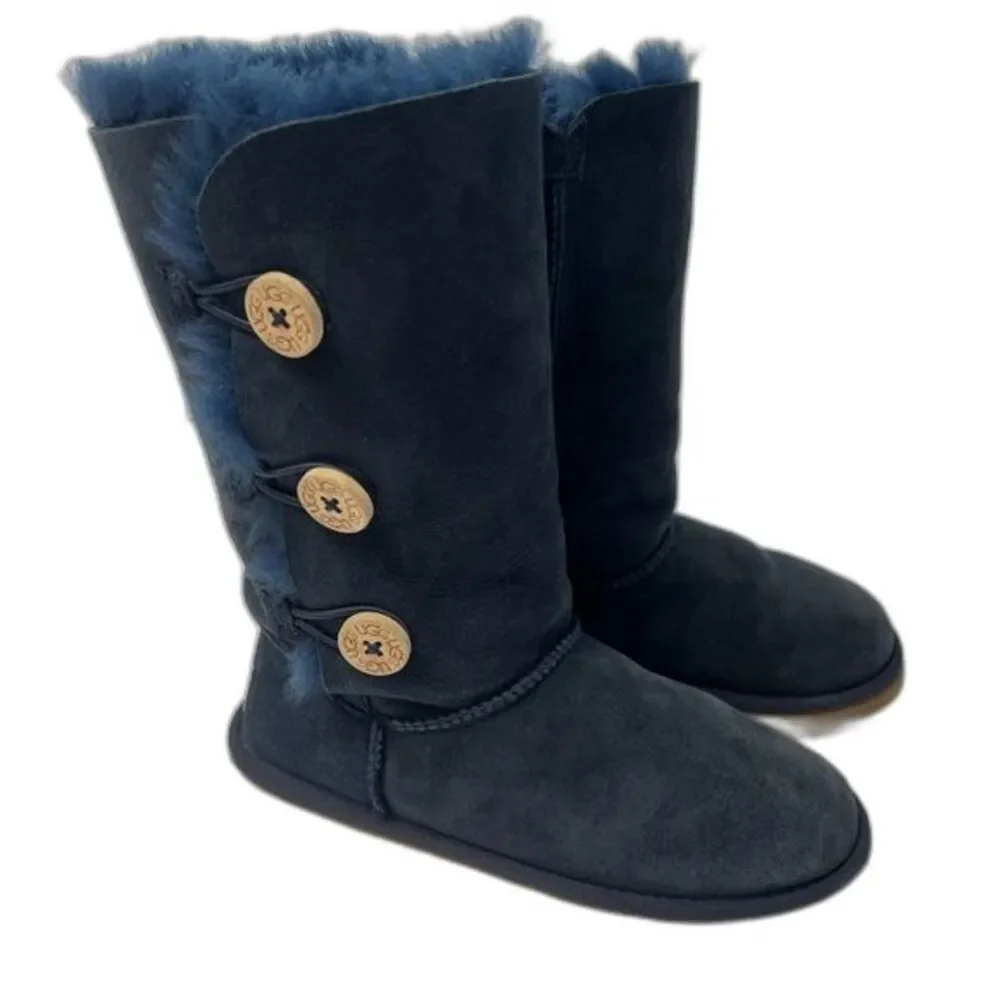UGG Bailey Button Triplet ll Boot Navy Kids Size 3